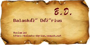 Balaskó Dárius névjegykártya